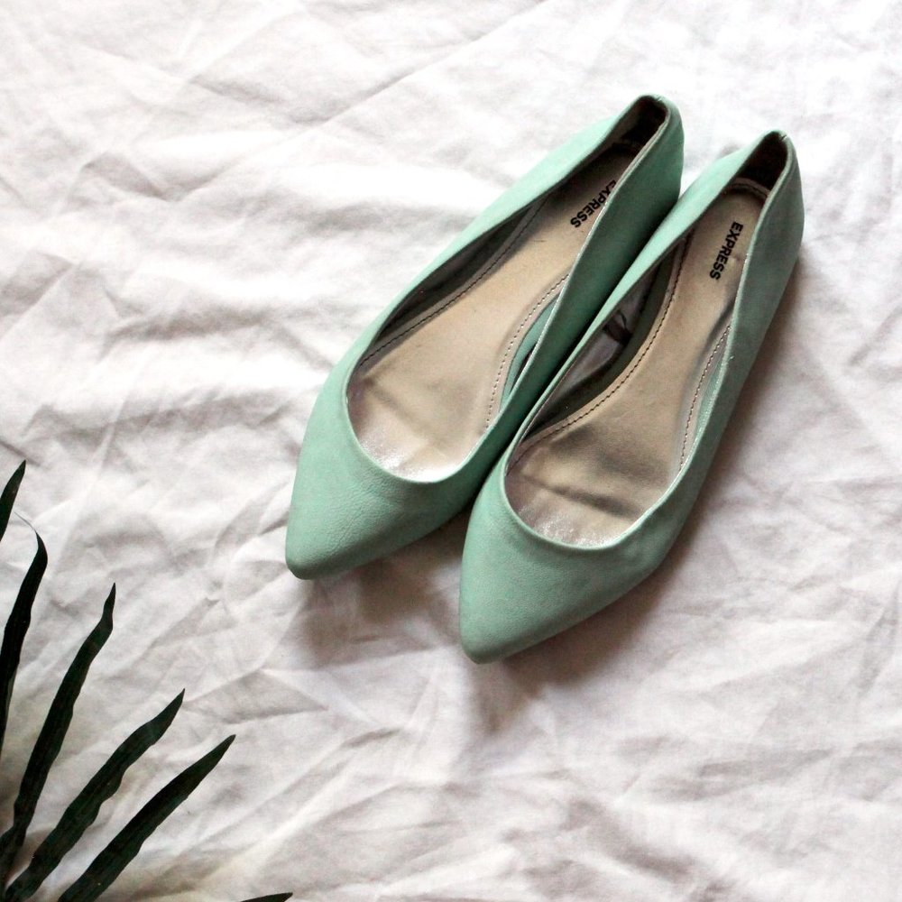 Express Blue Pointed Toe Flat
